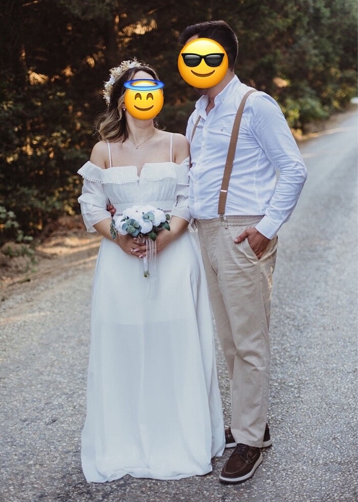 Beyaz Dış Çekim Elbisesi - Görsel 4