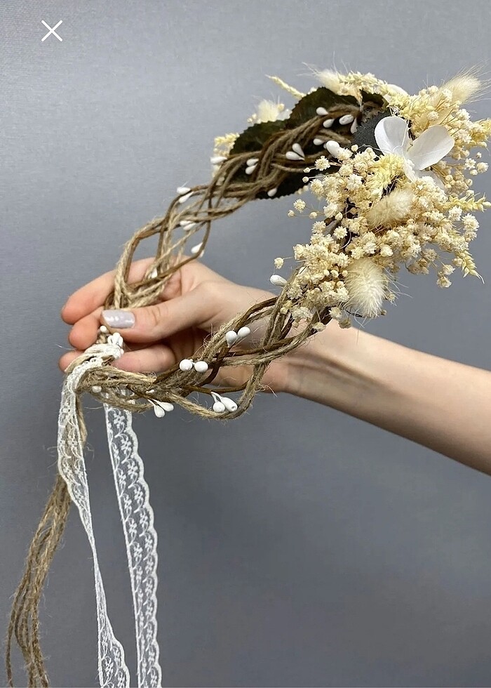 Çiçekli dış çekim gelin tacı - Görsel 2