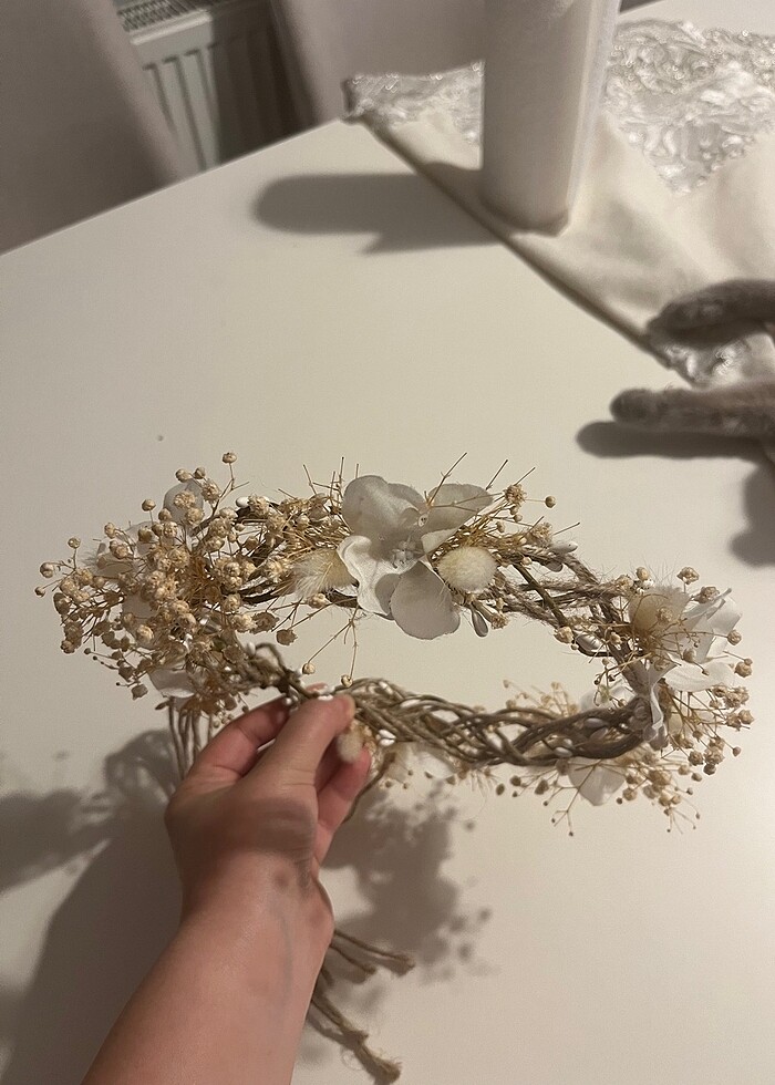 Çiçekli dış çekim gelin tacı - Görsel 4