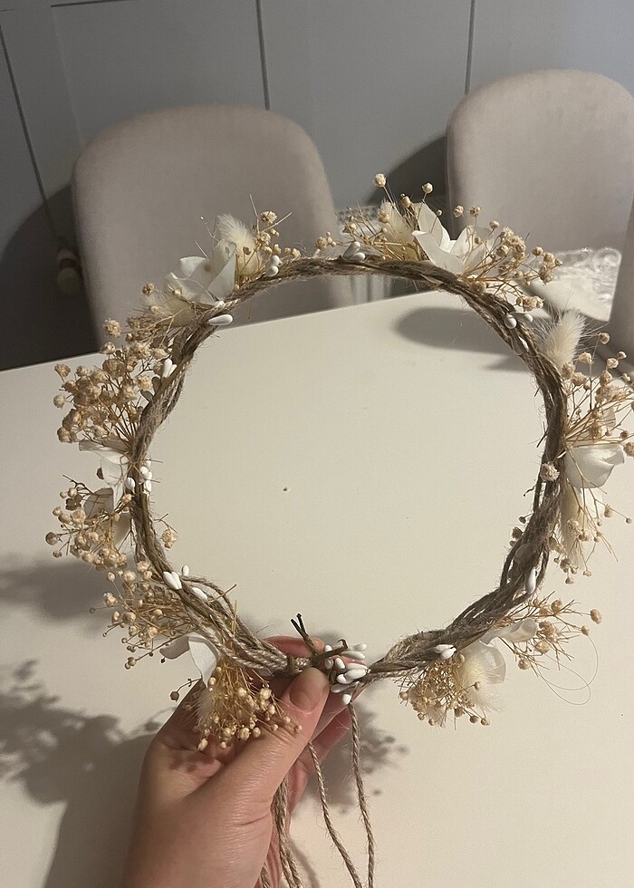 Çiçekli dış çekim gelin tacı - Görsel 5