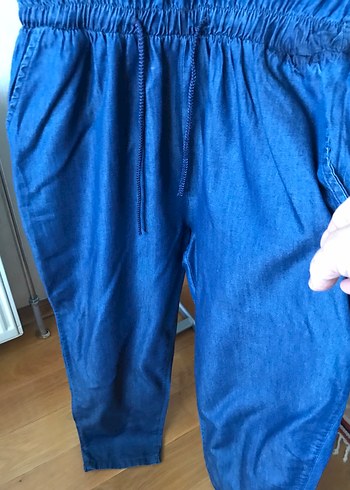 Düğmeli Lacivert Kot Tulum - Görsel 3