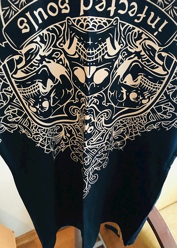 Desenli Siyah Salaş Hamile Tişörtü - Görsel 4