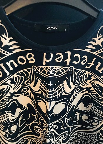 Desenli Siyah Salaş Hamile Tişörtü - Görsel 2