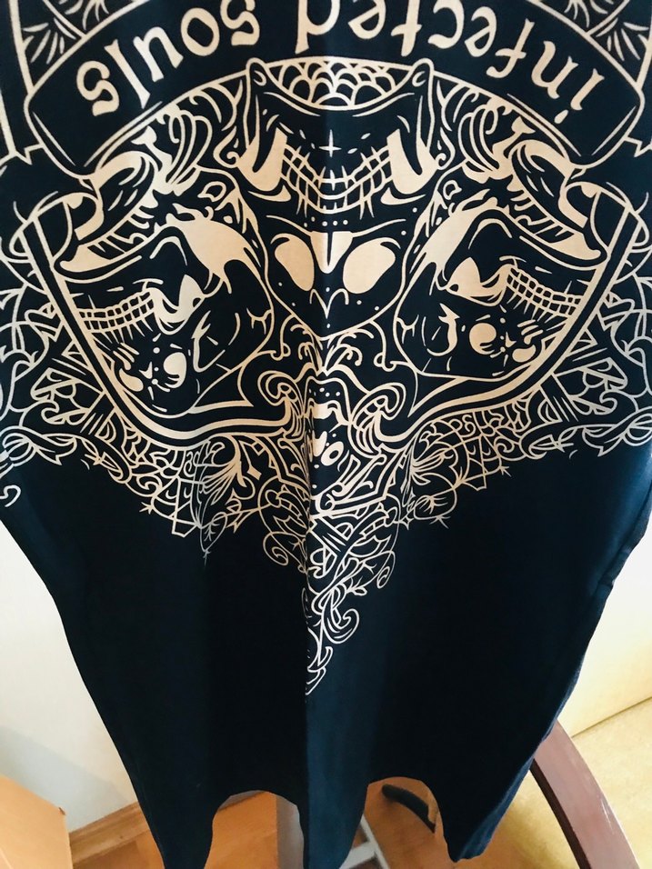 Desenli Siyah Salaş Hamile Tişörtü - Görsel 4