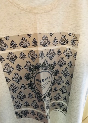 Baskılı Gri Hamile Tişörtü, Kısa Kollu, Rahat Kesim - Görsel 2