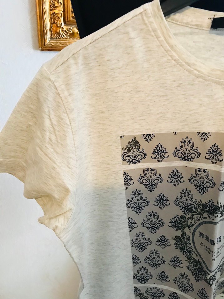 Baskılı Gri Hamile Tişörtü, Kısa Kollu, Rahat Kesim - Görsel 4