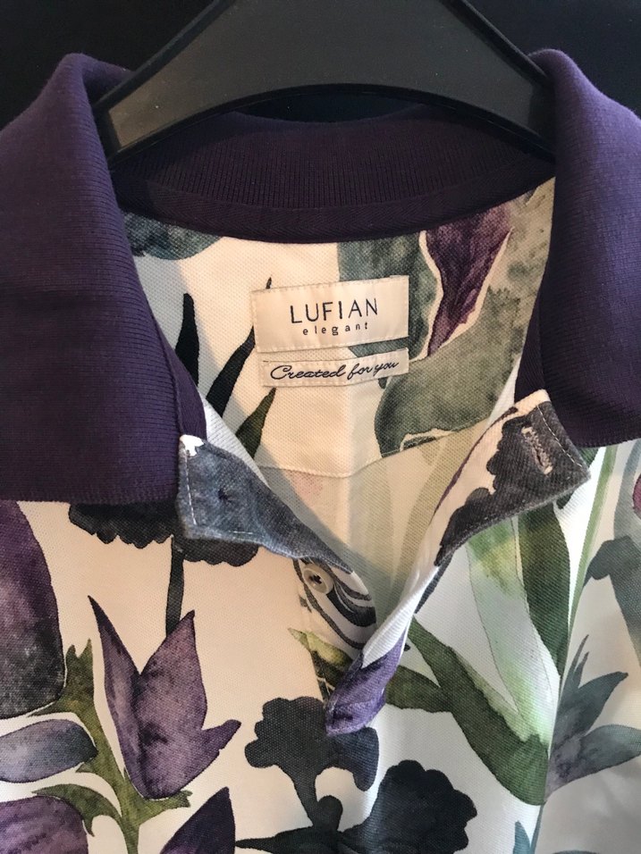 Mor Baskılı Kısa Kollu Gömlek - Görsel 3