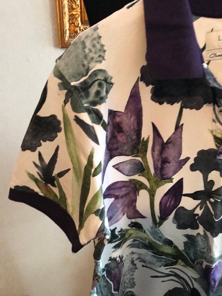 Mor Baskılı Kısa Kollu Gömlek - Görsel 2