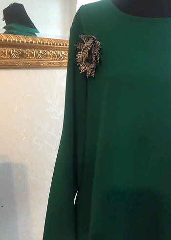 Uzun Kollu Yeşil tunik - Görsel 5