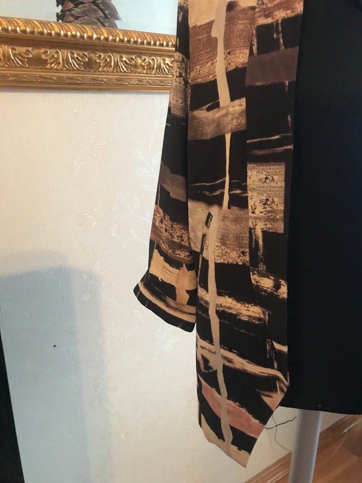 Kadın Kahverengi Desenli Uzun Kimono - Görsel 3