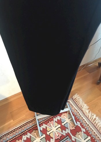 Düğmeli Siyah Kadın Kumaş Pantolon - Görsel 7