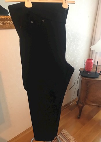 Düğmeli Siyah Kadın Kumaş Pantolon - Görsel 5