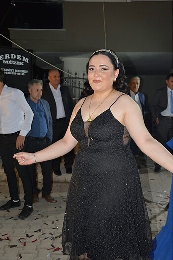 xxl Beden Siyah midi elbise
