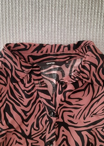9 Yaş Beden Bohem Tarzı Uzun Kollu Zebra Desenli Bluz