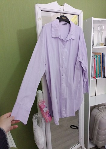 Mor Denim Uzun Kollu Gömlek - Görsel 4