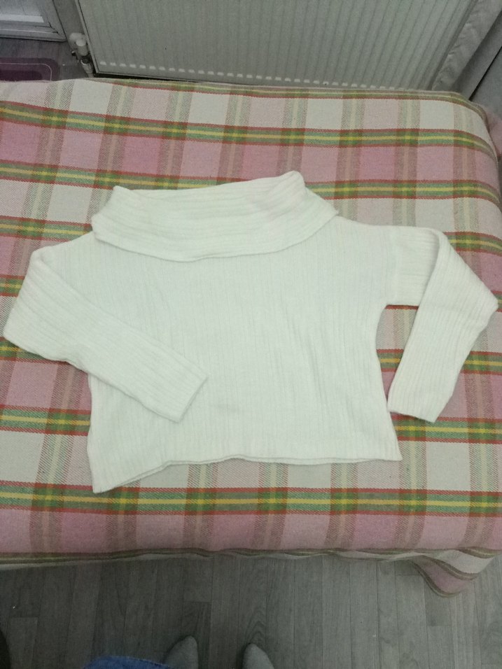 Beyaz Kadın Triko Bluz - Görsel 4