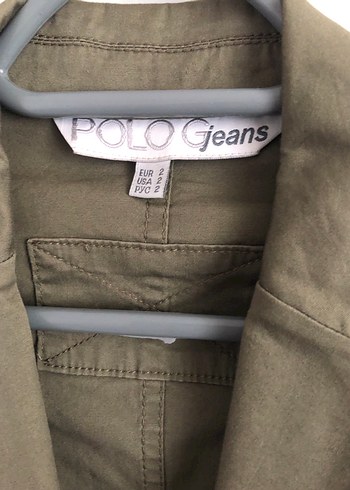 Haki Kadın Keten Ceket, Düğmeli, Normal Boy - Görsel 2