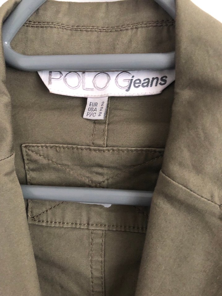 Haki Kadın Keten Ceket, Düğmeli, Normal Boy - Görsel 2