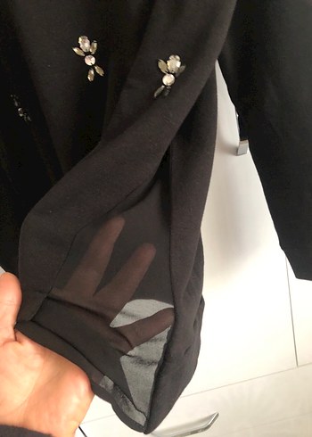 Siyah İşlemeli Kadın Sweatshirt - Görsel 7