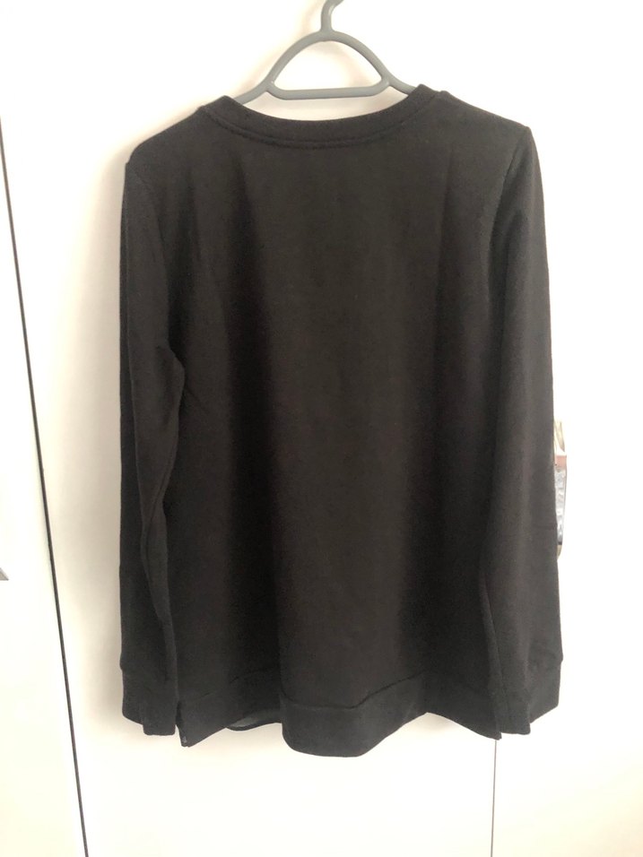 Siyah İşlemeli Kadın Sweatshirt - Görsel 4