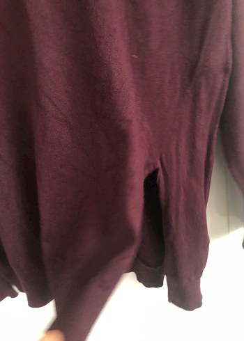 Bordo Kadın Yün Kazak, Uzun Kollu, Salaş - Görsel 2