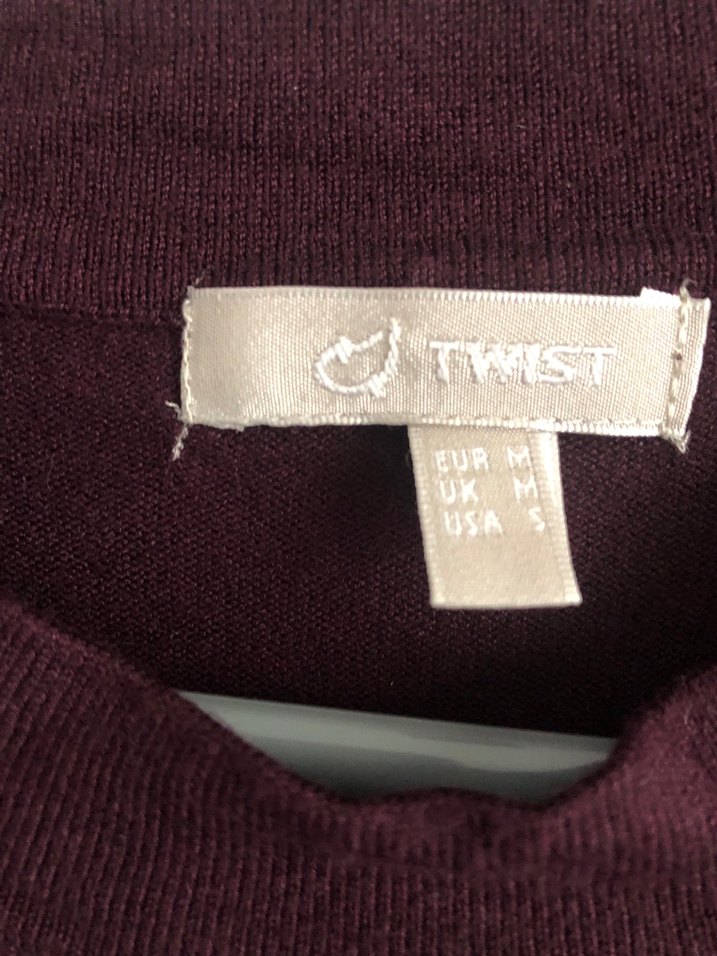 Bordo Kadın Yün Kazak, Uzun Kollu, Salaş - Görsel 5