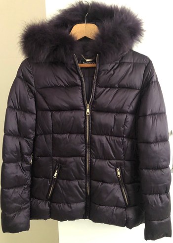 Mor Kürklü Kadın Kışlık Mont - Görsel 7