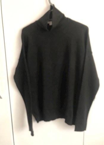 Siyah Yüksek Yakalı Kadın Kazak - Görsel 5