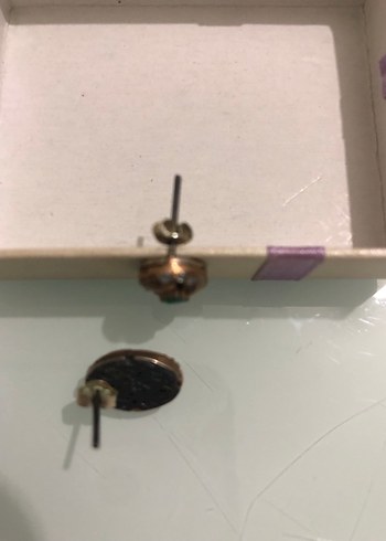 Vintage Mini Yeşil Payetli gümüş küpe - Görsel 6