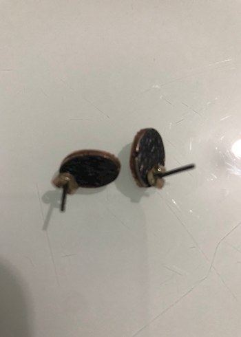 Vintage Mini Yeşil Payetli gümüş küpe - Görsel 5