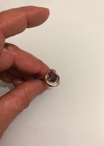Mor Taşlı Vintage Kadın Yüzük - Görsel 6