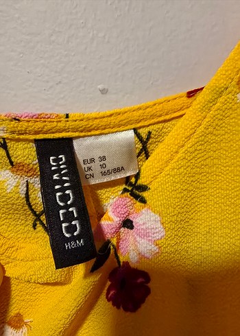 Sarı Çiçekli Uzun Askılı Bohem Elbise - Görsel 4