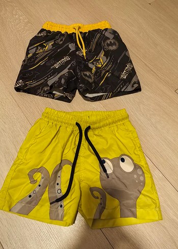 Sarı Baskılı Erkek Şortlar Velcro - Görsel 2