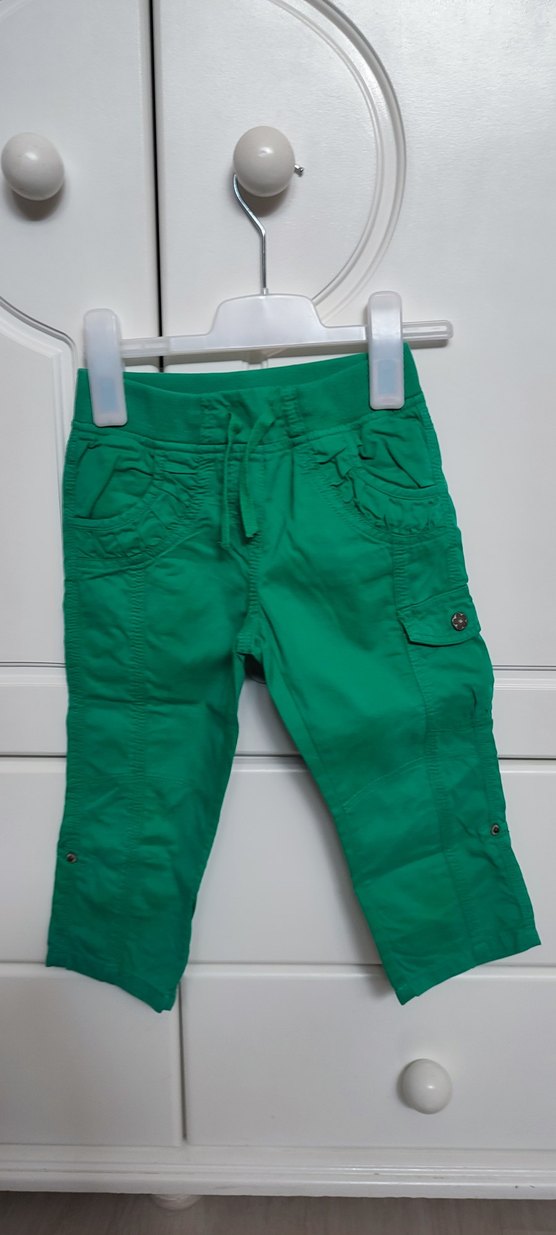 Kemerli Yeşil Kız Çocuk Pantolonu - Görsel 2