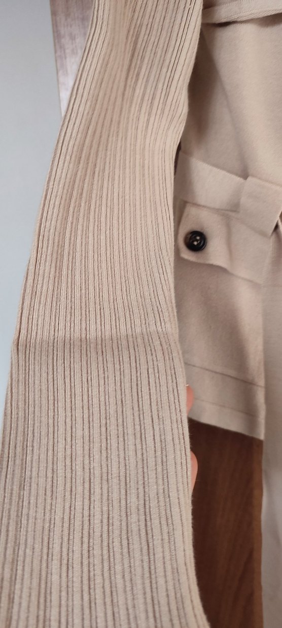 Bej Uzun Kollu Salaş Kadın Ceket - Görsel 4