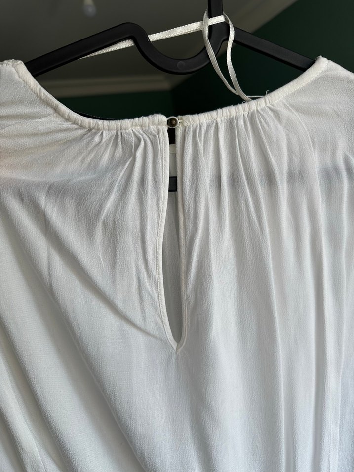 Dantel Detaylı Beyaz Bohem Uzun Kollu Bluz - Görsel 4