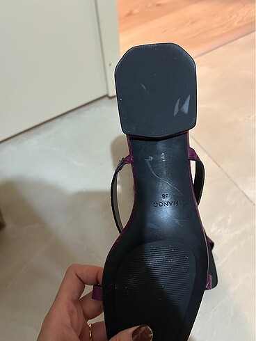 38 Beden bordo Renk Mango terlik