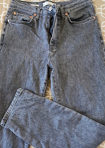 Gri Regular Fit Kadın Denim Pantolon