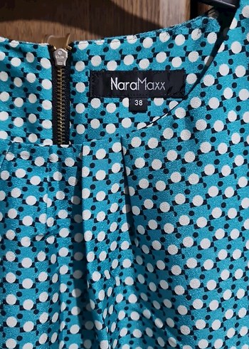 Turkuaz Pilili Midi Bohem Elbise - Görsel 2