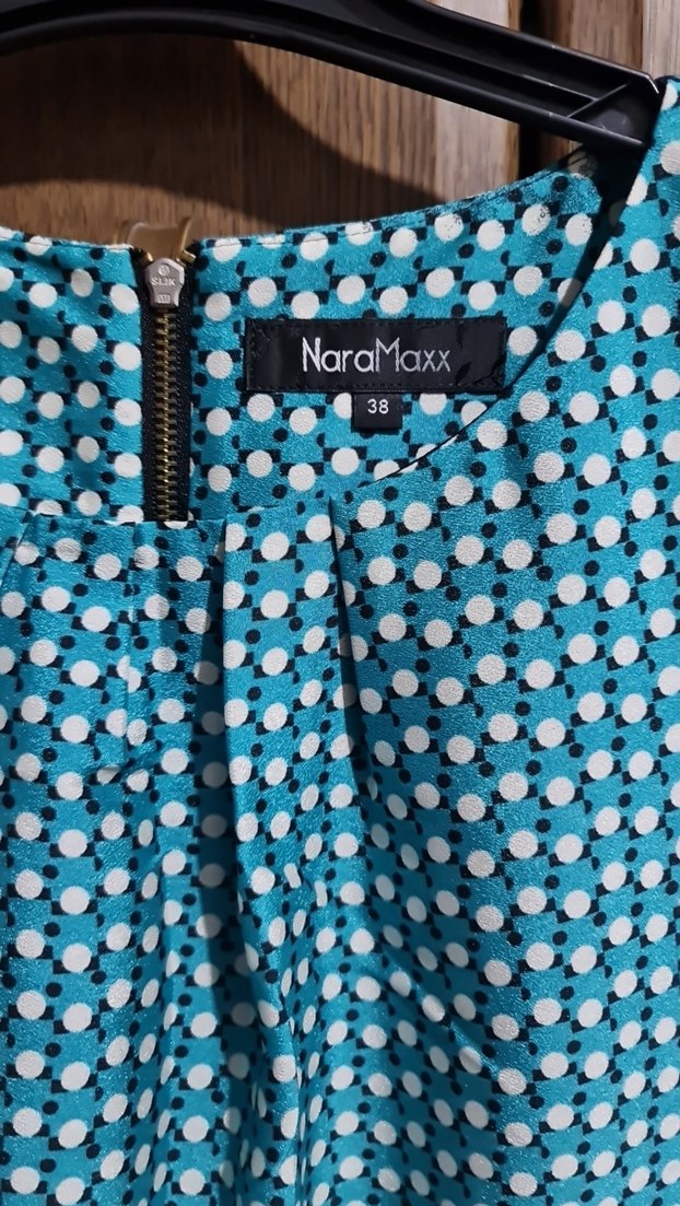 Turkuaz Pilili Midi Bohem Elbise - Görsel 2