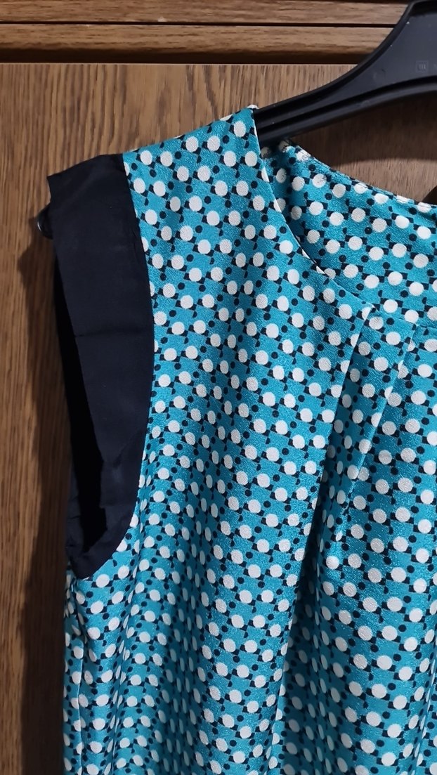 Turkuaz Pilili Midi Bohem Elbise - Görsel 4