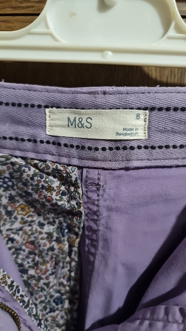 Kadın Lila Pamuklu Şort - Görsel 3