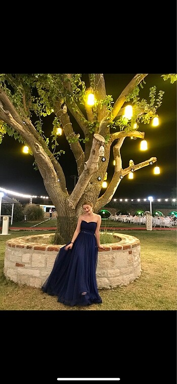 Lacivert Mavi Gece Elbisesi
