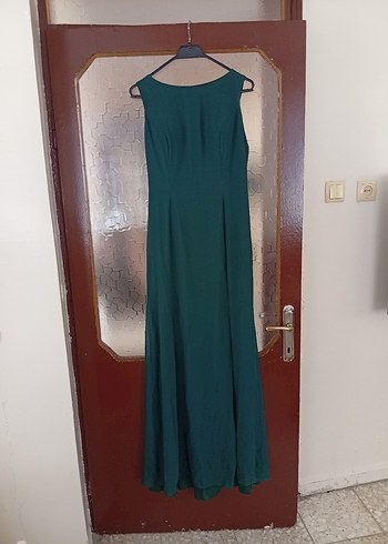 Abiye Klasik Drapeli Uzun Yeşil Abiye Elbise