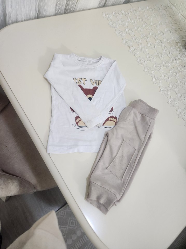 Gri Fermuarlı Bebek Erkek Takım - Görsel 4