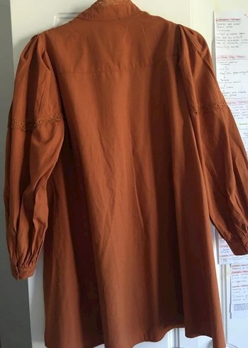 l Beden Düğmeli Bohem Nakışlı Midi Tunik