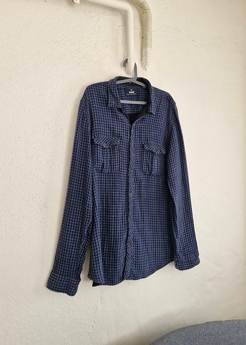 Erkek Lacivert Denim Gömlek Uzun Kollu - Görsel 3