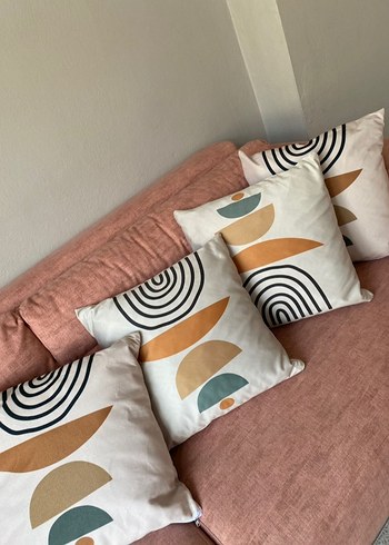 Pastel Renkli Baskılı Modern Dekoratif Yastık Kılıfı - Görsel 2