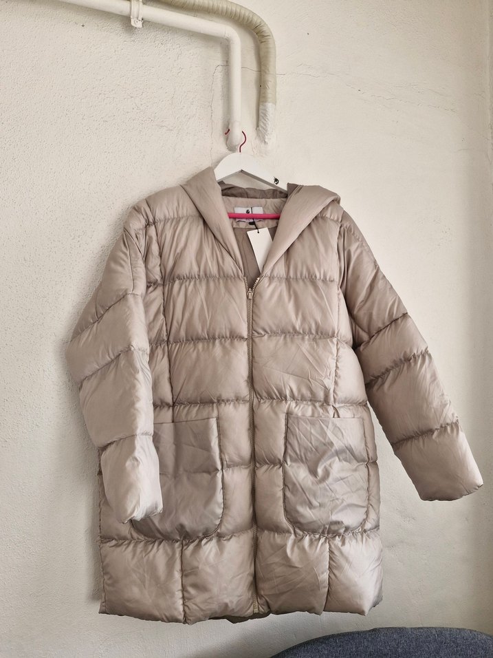 Bej  Kadın Kışlık mont - Görsel 3