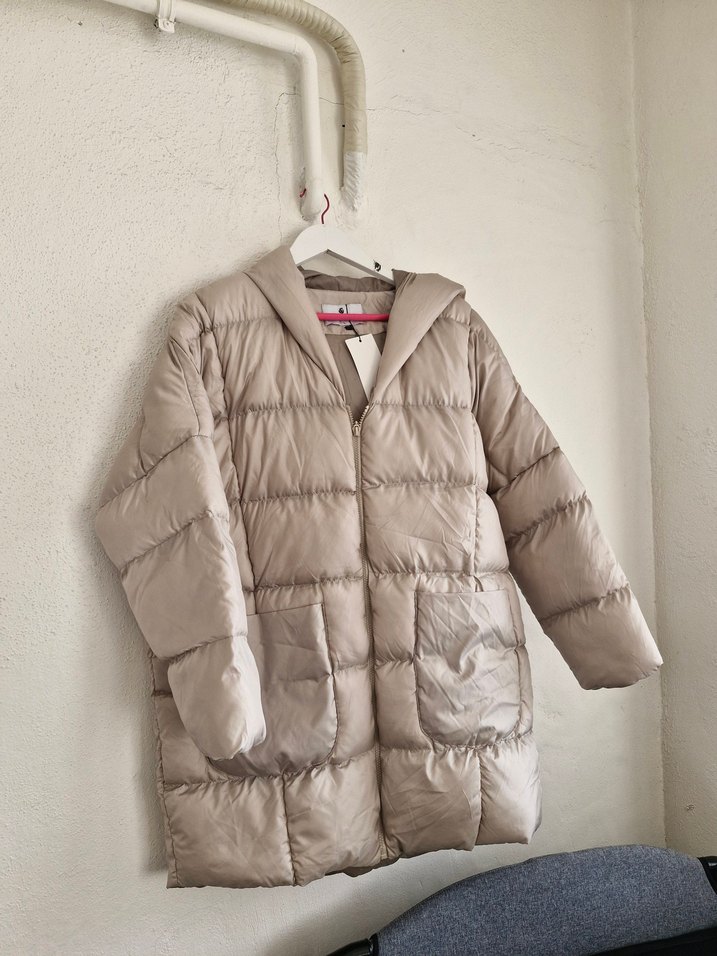 Bej  Kadın Kışlık mont - Görsel 2